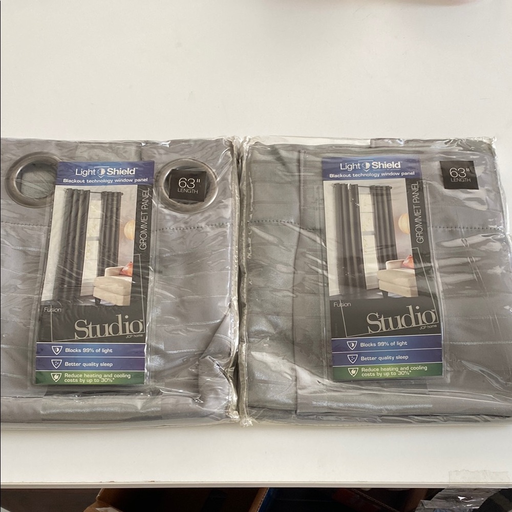 Studio Light Shield Gray Grommet Curtain Panels Set of 2